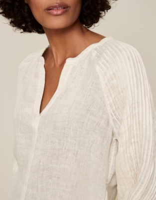 The Portofino PintuckSleeve LinenGauze Blouse Tops & Blouses The