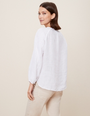 The Portofino PintuckSleeve LinenGauze Blouse Tops & Blouses The