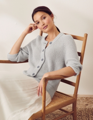 white company cardigan