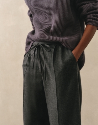 Tie Detail Flannel Bermuda Culottes