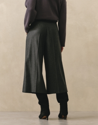 Tie Detail Flannel Bermuda Culottes