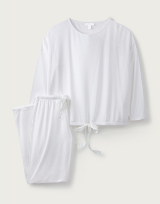 Tie Detail Pyjama Set | Nightwear & Robes Sale | The White Company UK