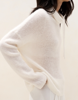 Tie Roll Neck Jumper with Alpaca