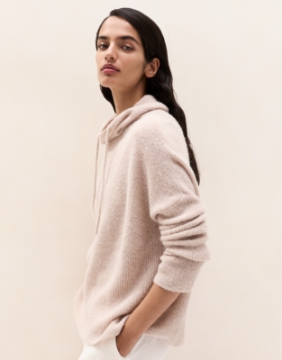 Tie Roll Neck Jumper with Alpaca - Ash Rose