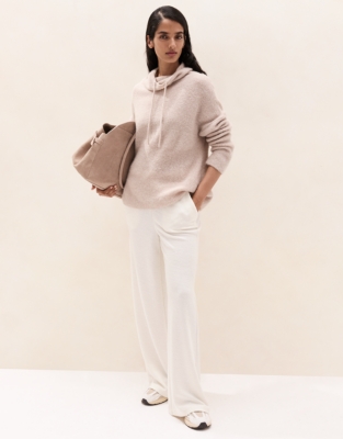 Tie Roll Neck Jumper with Alpaca - Ash Rose