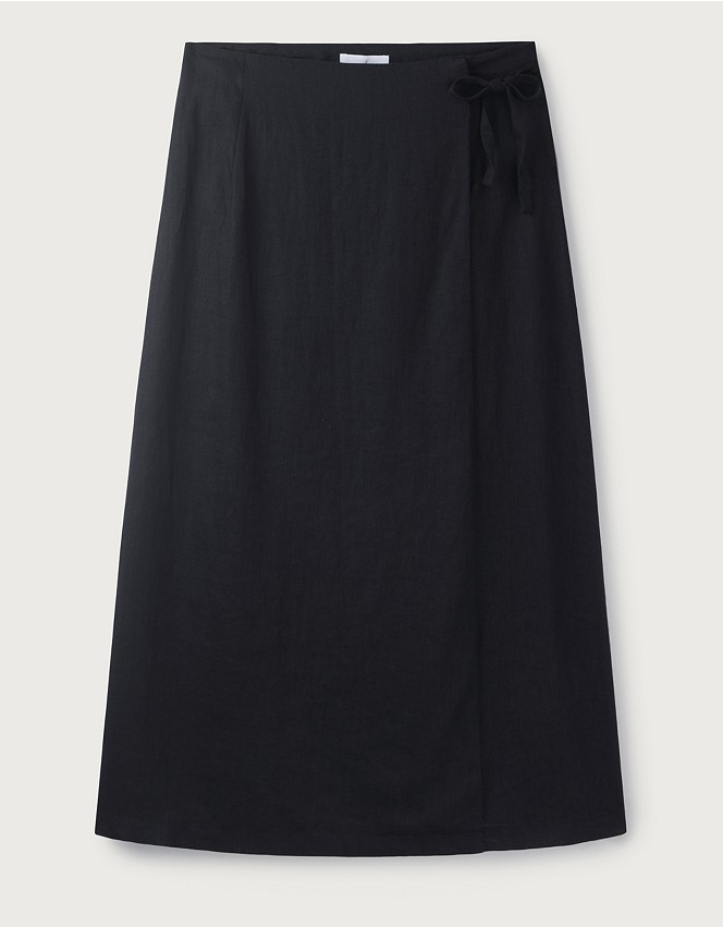 Tie-Side Linen Wrap Skirt | Clothing Sale | The White Company UK