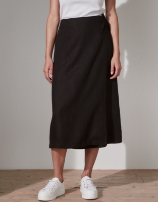 Tie-Side Linen Wrap Skirt | Dresses & Skirts | The White Company US