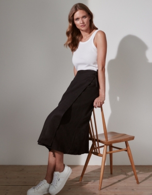 Organic Cotton Midi Skirt Black – I'mdividual