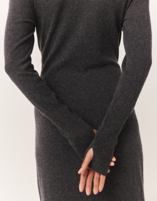 Tie Waist Knitted Dress with Cashmere