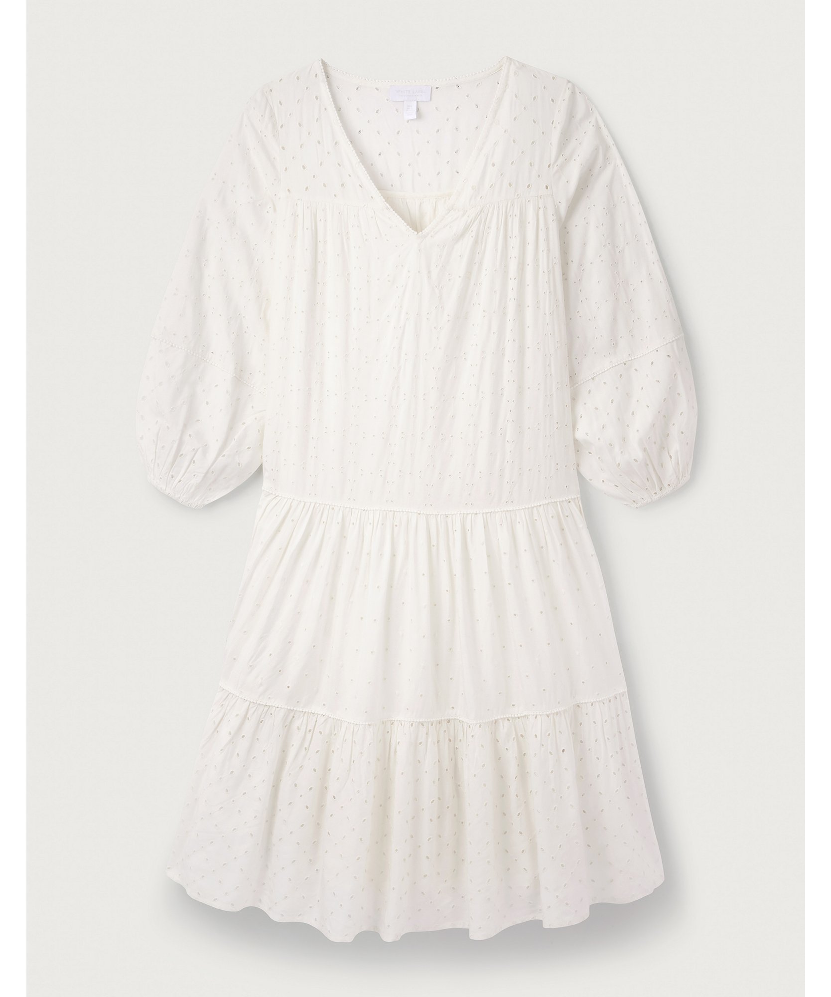 Tiered Broderie Midi Dress | Dresses & Skirts | The White Company US