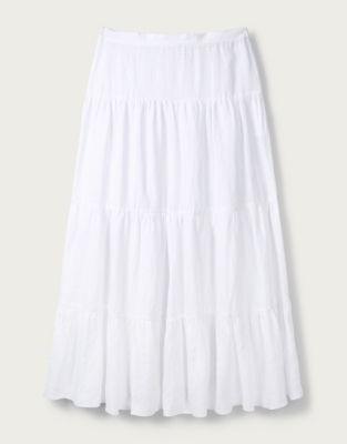 Tiered Linen Maxi Skirt | Clothing Sale | The White Company UK