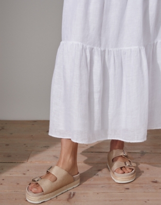 Tiered Linen Skirt Vacation Shop The White Company US