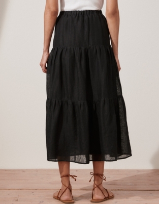 Tiered Linen Skirt Vacation Shop The White Company US