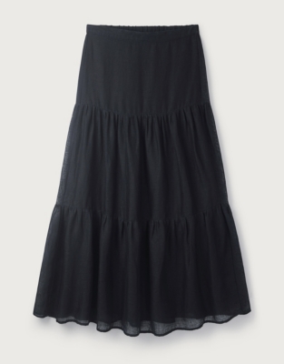 Tiered Linen Skirt Vacation Shop The White Company US
