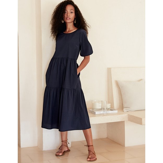 Tiered Seersucker Dress | Clothing Sale | The White Company UK