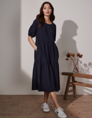 Tiered Seersucker Dress | Clothing Sale | The White Company UK