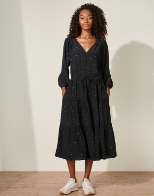 Tile-Print Midi Dress | Clothing Sale | The White Company UK