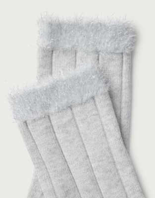 Tinsel Detail Socks - Pale Gray Marl