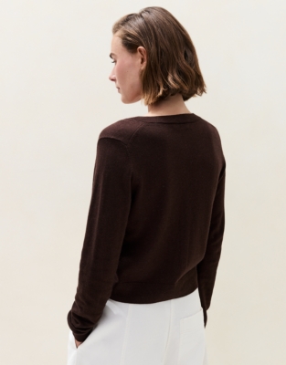 Tiny Button Cardigan with Cashmere