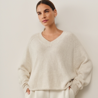 Tiny-Sequin Jumper with Alpaca