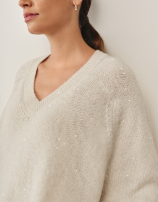Tiny-Sequin Jumper with Alpaca