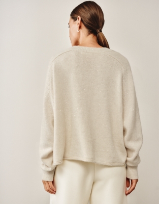Tiny-Sequin Jumper with Alpaca
