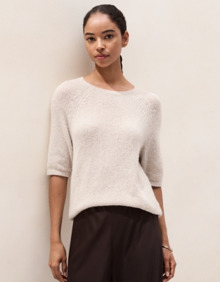 Tiny Sequin Knitted T-Shirt with Alpaca