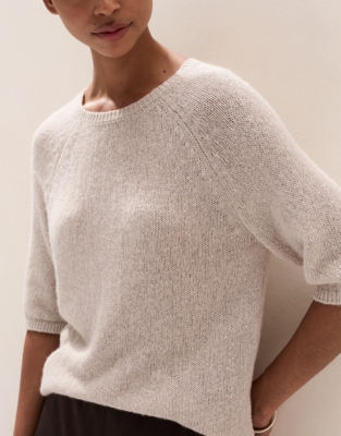 Tiny Sequin Knitted T-Shirt with Alpaca