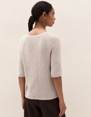 Tiny Sequin Knitted T-Shirt with Alpaca