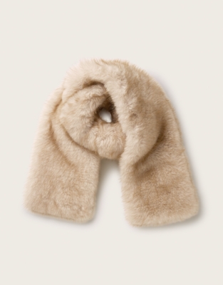 Tipped Faux-Fur Long Scarf