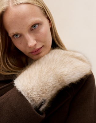 Tipped Faux-Fur Mittens
