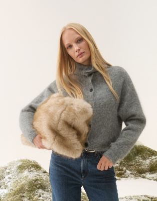 Tipped Faux-Fur Tote Bag