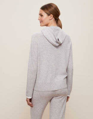 Tipped Funnel-Neck Hoodie with Cashmere | Clothing Sale | The White ...
