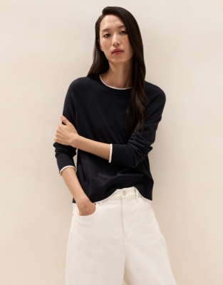 Tipped Jumper with Recycled Cotton