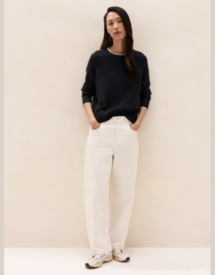 Tipped Jumper with Recycled Cotton - Midnight