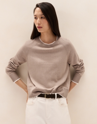 Tipped Jumper with Recycled Cotton