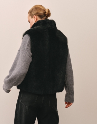 Toscana Sheepskin Gilet - Black