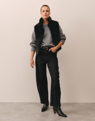 Toscana Sheepskin Gilet - Black