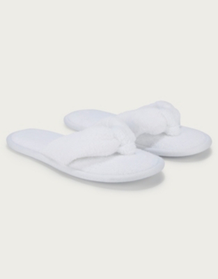 white towelling slippers