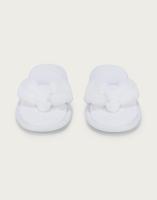 white towelling slippers