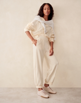 Towelling Deep V-Neck Sweatshirt