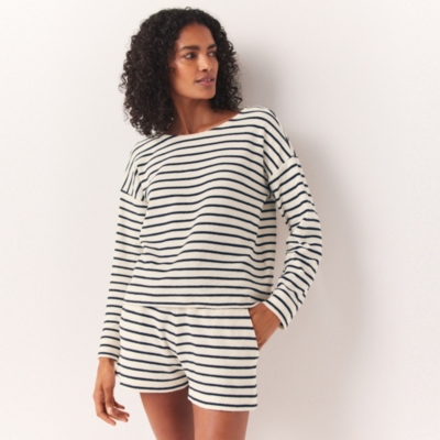 Towelling Stripe Sweatshirt