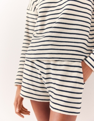 Towelling Stripe Sweatshirt