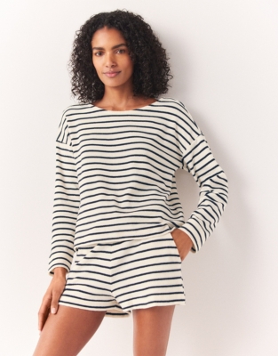 Towelling Stripe Sweatshirt