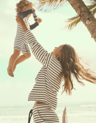 Towelling Stripe Sweatshirt