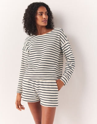 Towelling Stripe Sweatshirt