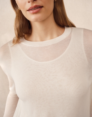 Transparent Knit Jumper with Viscose