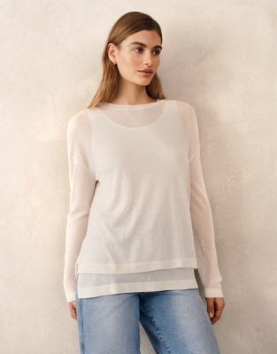 Transparent Knit Jumper with Viscose