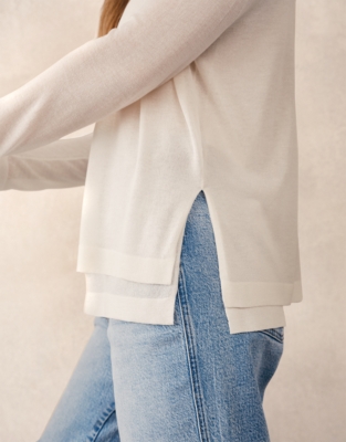 Transparent Knit Jumper with Viscose