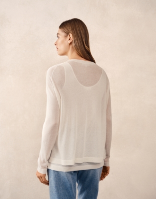 Transparent Knit Jumper with Viscose
